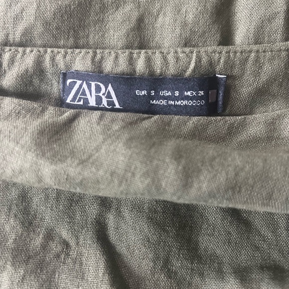 Zara RUCHED LINEN BLEND MIDI SKIRT - Picture 5 of 5